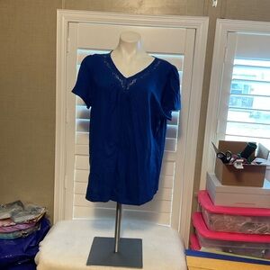 Philosophy Royal Blue V-Neck Blouse
